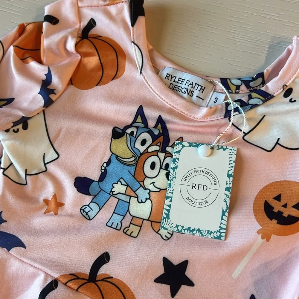 Rylee Faith Designs Bluey Halloween Dress 3 4 5 6 - Picture 4 of 5